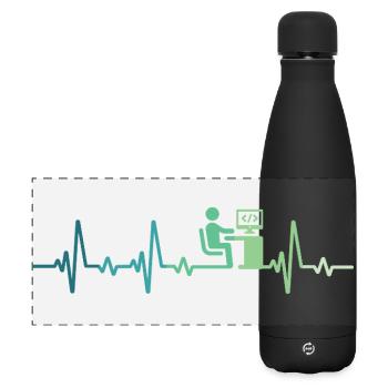 Heartbeat Programmer Developer - Matte Panoramic Thermal Bottle 500 ml - black - Front