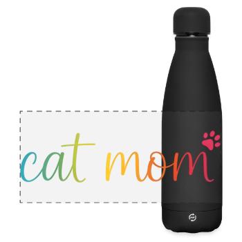 Cat Mom Regenbogen - Süßes Katzen Mama Design - Matte Panoramic Thermal Bottle 500 ml - black - Front
