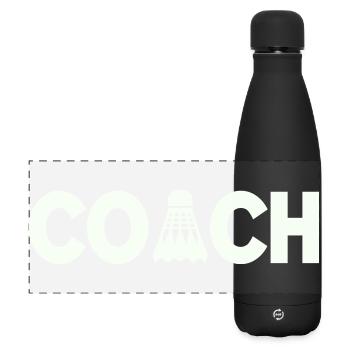 Entraîneur de badminton - Gourde isotherme panoramique mate 500 ml - noir - Devant