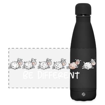 Völlig Von Der Wolle Schaf I Schafe Herde - Matte Panorama Isolierflasche 500 ml - Schwarz - Vorne