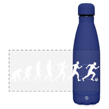 Evolution Running Silhouette to Football - Matte Panoramic Thermal Bottle 500 ml - dark blue  - Front