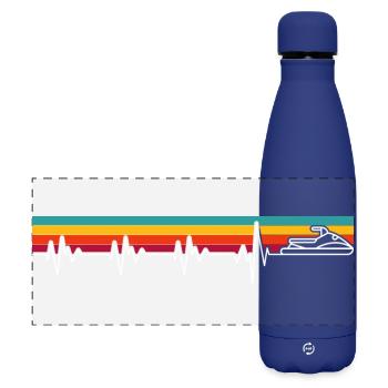 Jetski am Puls des Meeres - Matte Panorama Isolierflasche 500 ml - Dunkelblau  - Vorne