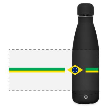 Brazil Design logo - Matte Panoramic Thermal Bottle 500 ml - black - Front