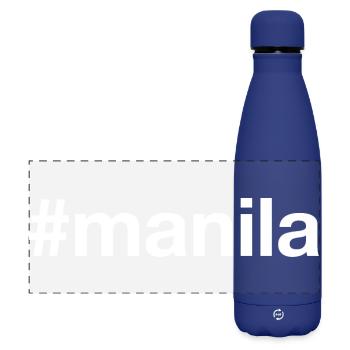 MANILA Hashtag Philippinen - Matte Panorama Isolierflasche 500 ml - Dunkelblau  - Vorne