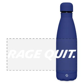 Rage Quit Gaming Spruch - Matte Panorama Isolierflasche 500 ml - Dunkelblau  - Vorne