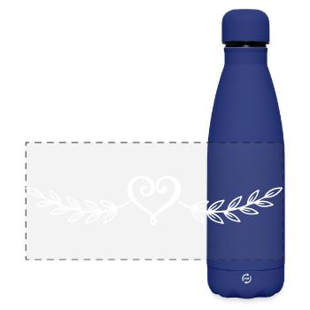 Herzen Symbol - Matte Panorama Isolierflasche 500 ml - Dunkelblau  - Vorne