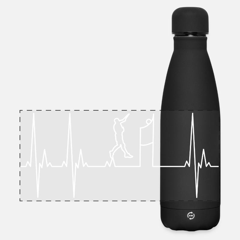 Electrocardiogram Volleyball - Matte Panoramic Thermal Bottle 500 ml - black
