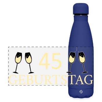 45th birthday 45 years - Matte Panoramic Thermal Bottle 500 ml - dark blue  - Front