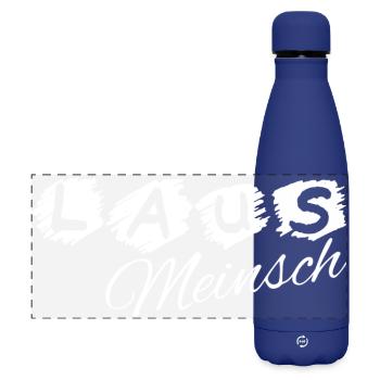 Lausmeinsch - Lausmädl - cheeky girl, dialect - Matte Panoramic Thermal Bottle 500 ml - dark blue  - Front