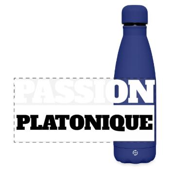 PASSION PLATONIQUE - Humour noir - Gourde isotherme panoramique mate 500 ml - bleu foncé  - Devant