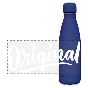 Originales, einzigartiges Design, exklusive, trendige Kreation - Matte Panorama Isolierflasche 500 ml - Dunkelblau  - Vorne