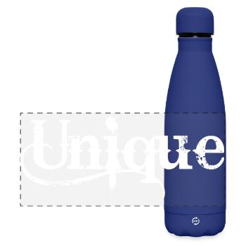 Unique Einzigartig Unikat Selbstwert Einzig Artig - Matte Panorama Isolierflasche 500 ml - Dunkelblau  - Vorne