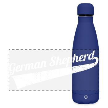 German Shepherd - Matte Panorama Isolierflasche 500 ml - Dunkelblau  - Vorne