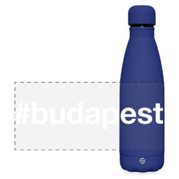 BUDAPEST Hashtag Hungary Ungarn - Matte Panorama Isolierflasche 500 ml - Dunkelblau  - Vorne