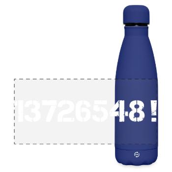 13726548 V8 Engine Sayings Piston Cylinder Car - Matte Panoramic Thermal Bottle 500 ml - dark blue  - Front
