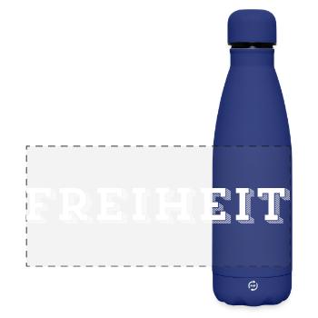 FREEDOM – Boundless and free - Matte Panoramic Thermal Bottle 500 ml - dark blue  - Front