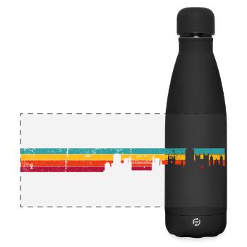 Bristol Skyline retro - Matte Panorama Isolierflasche 500 ml - Schwarz - Vorne