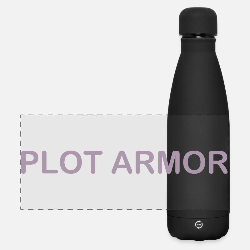 Funny sayings about Plot Armor in the cinema - Matte Panoramic Thermal Bottle 500 ml - black