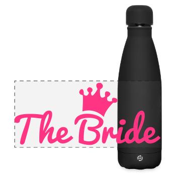Braut - Matte Panorama Isolierflasche 500 ml - Schwarz - Vorne