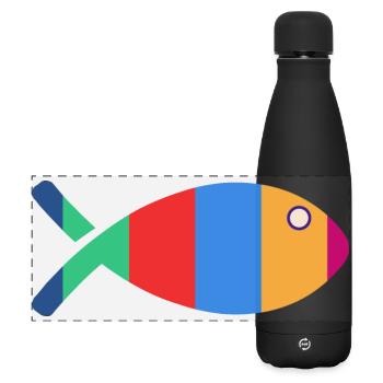 POISSON - Gourde isotherme panoramique mate 500 ml - noir - Devant