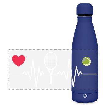 Tennis is My Heartbeat - Matte Panoramic Thermal Bottle 500 ml - dark blue  - Front