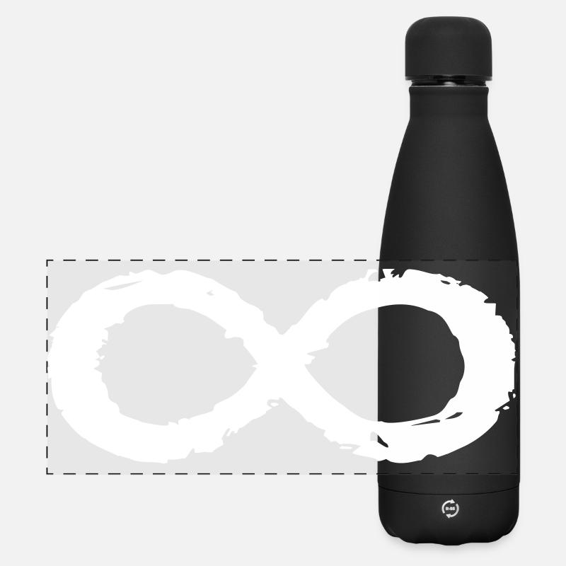 Symbole du signe d’infini Toujours et à jamais - Gourde isotherme panoramique mate 500 ml - noir