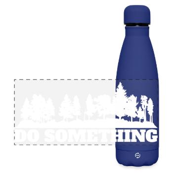 Do Something Saying Forest Trees Environment Nature Conservation - Matte Panoramic Thermal Bottle 500 ml - dark blue  - Front