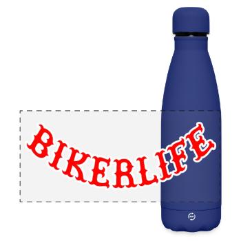 Bikerlife_red_ - Matte Panorama Isolierflasche 500 ml - Dunkelblau  - Vorne