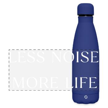 Weniger Lärm Mehr Leben Typografie - Matte Panorama Isolierflasche 500 ml - Dunkelblau  - Vorne