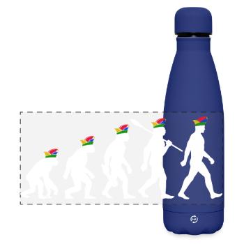 Homo Karnevalis | Evolution der Narren, Fastnacht - Matte Panorama Isolierflasche 500 ml - Dunkelblau  - Vorne