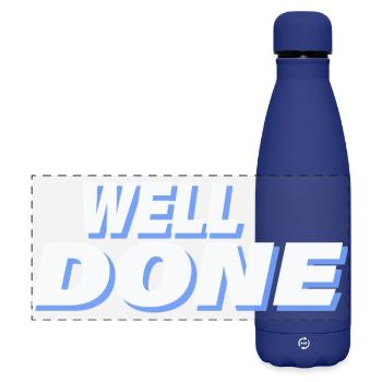 WELL DONE - Matte Panoramic Thermal Bottle 500 ml - dark blue  - Front