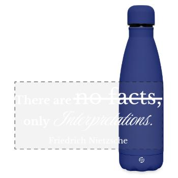 Des interprétations plutôt que des faits - Vintage Script - Gourde isotherme panoramique mate 500 ml - bleu foncé  - Devant