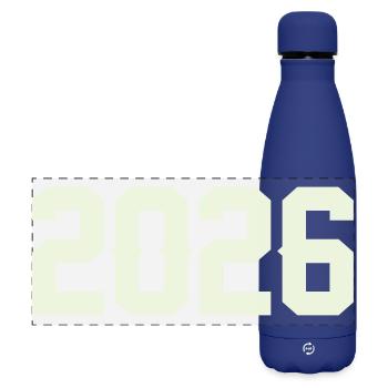 2026 - Gourde isotherme panoramique mate 500 ml - bleu foncé  - Devant