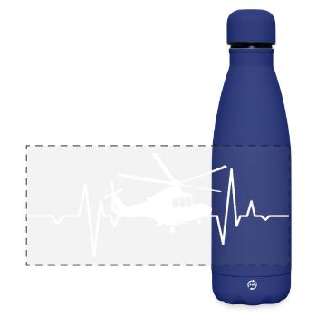 Helicopter Heartbeat Pulse Rate - Matte Panoramic Thermal Bottle 500 ml - dark blue  - Front