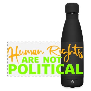 Human Rights Are Not Political Menschenrechte Logo - Matte Panoramic Thermal Bottle 500 ml - black - Front