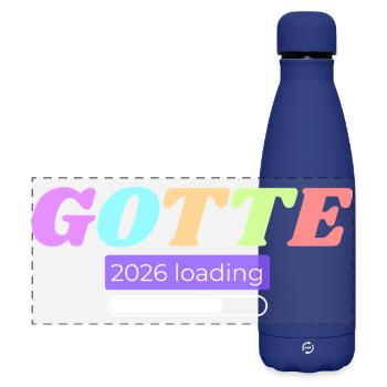 "Gotte loading" für werdende Patentanten 2026 - Matte Panorama Isolierflasche 500 ml - Dunkelblau  - Vorne