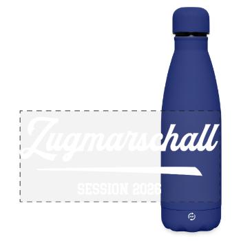 Zugmarschall Karneval 2026 Fasching Karnevalsumzug - Matte Panorama Isolierflasche 500 ml - Dunkelblau  - Vorne