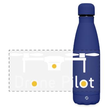 Drone Pilot - Gourde isotherme panoramique mate 500 ml - bleu foncé  - Devant