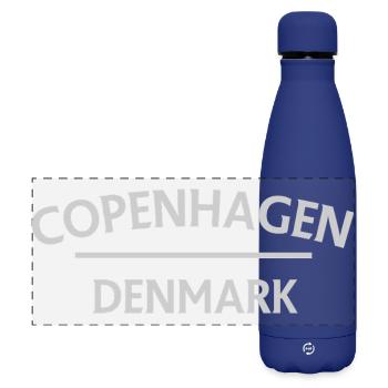 Copenhague – Danemark Textdesign - Gourde isotherme panoramique mate 500 ml - bleu foncé  - Devant