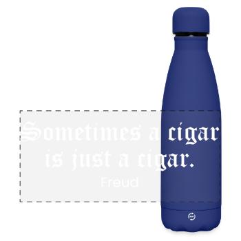Parfois, un cigare n’est qu’un cigare - Citation de Freud - Gourde isotherme panoramique mate 500 ml - bleu foncé  - Devant