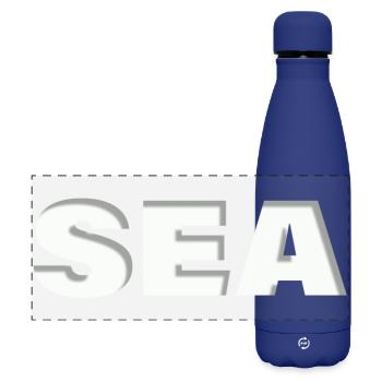 SEA - Matte Panorama Isolierflasche 500 ml - Dunkelblau  - Vorne