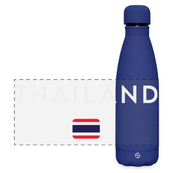 Drapeau de la Thaïlande, fierté thaïlandaise - Gourde isotherme panoramique mate 500 ml - bleu foncé  - Devant