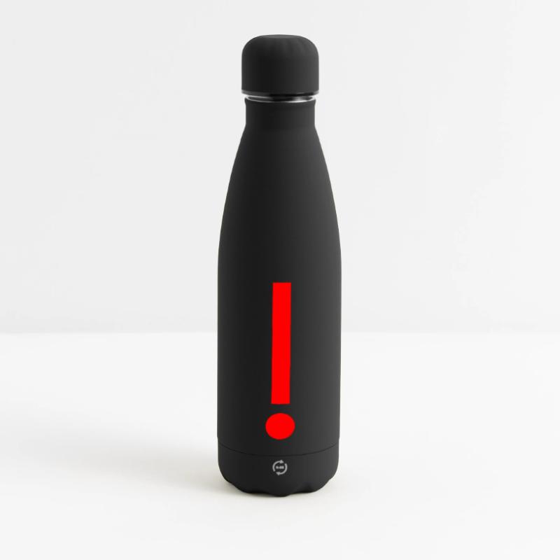 Red exclamation mark, template, pattern Matte Panoramic Thermal Bottle 500 ml