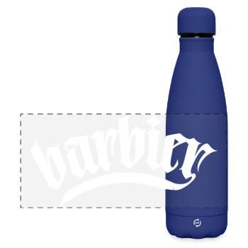 barbier haar bart barber rasieren männer barber - Matte Panorama Isolierflasche 500 ml - Dunkelblau  - Vorne