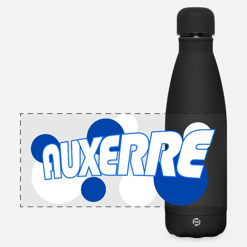Auxerre Retro Tippfehler Blau - Matte Panorama Isolierflasche 500 ml - Schwarz