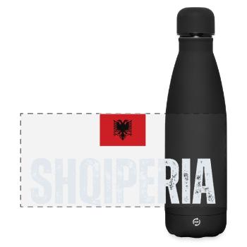 Fabriqué en Albanie, drapeau de l’Albanie - Gourde isotherme panoramique mate 500 ml - noir - Devant
