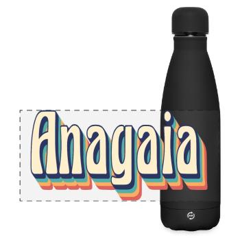 Vintage Retro Anagaia Tshirt T-Shirt Geschenkidee - Matte Panorama Isolierflasche 500 ml - Schwarz - Vorne