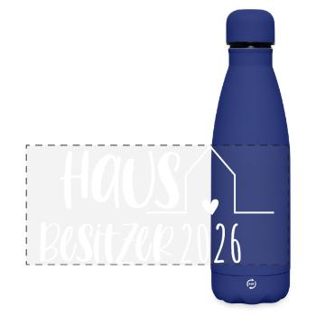 Propriétaire 2026 Cadeau Maison Bâtiment Maison - Gourde isotherme panoramique mate 500 ml - bleu foncé  - Devant