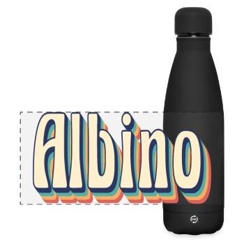 T-shirt Albinos rétro vintage t-shirt idée cadeau - Gourde isotherme panoramique mate 500 ml - noir - Devant