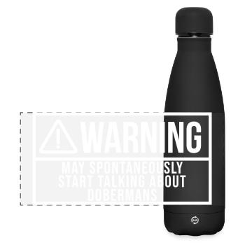 Dobermann - Matte Panorama Isolierflasche 500 ml - Schwarz - Vorne